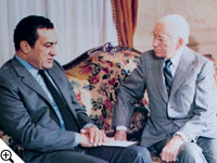 Egyptian President, Hosni Mubarak, meets with Herbert W. Armstrong.